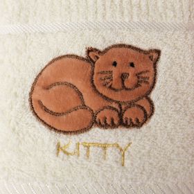 Kitchen Tea Towel Kitty Cat - Cream